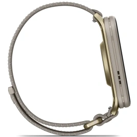 Смарт-часы Garmin Venu X1 Soft Gold with Titanium Caseback and French Gray Nylon Band (010-02980-08)