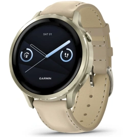 Смарт-часы Garmin Venu 4 41mm Lunar Gold with Bone Silicone Band and Light Sand Leather Band (010-03013-03)