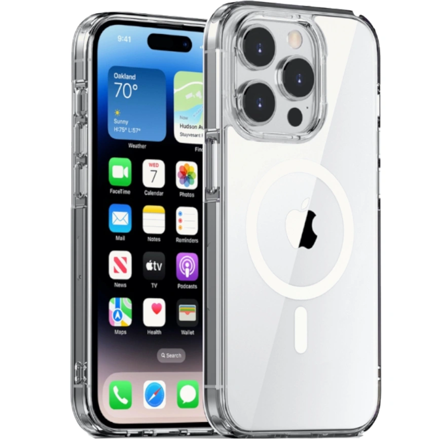 Чехол Gurdini Alba Series Protective with MagSafe для iPhone 15 Pro Max Clear фото 1