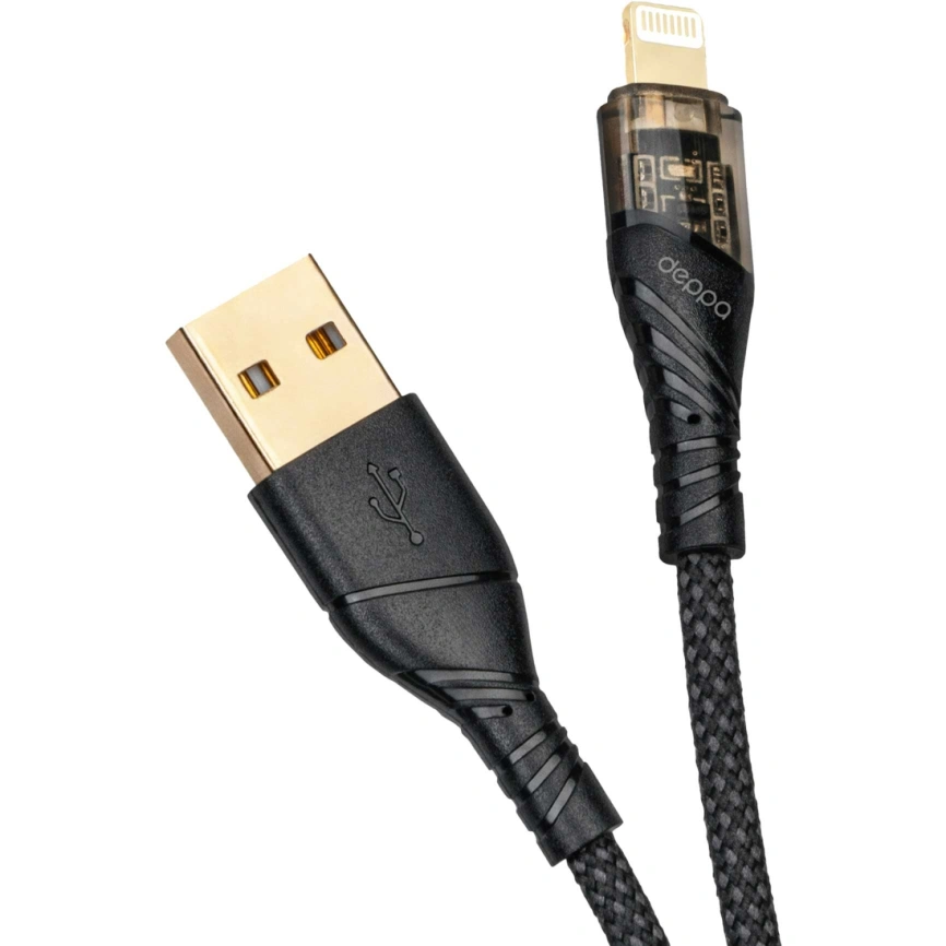 Кабель Deppa USB-A/Lightning 1m Black (72501) фото 3