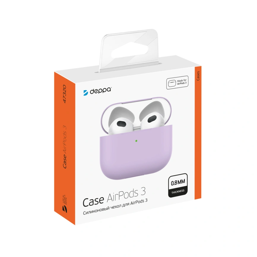 Силиконовый чехол Deppa для AirPods 3 (47320) Purple фото 2
