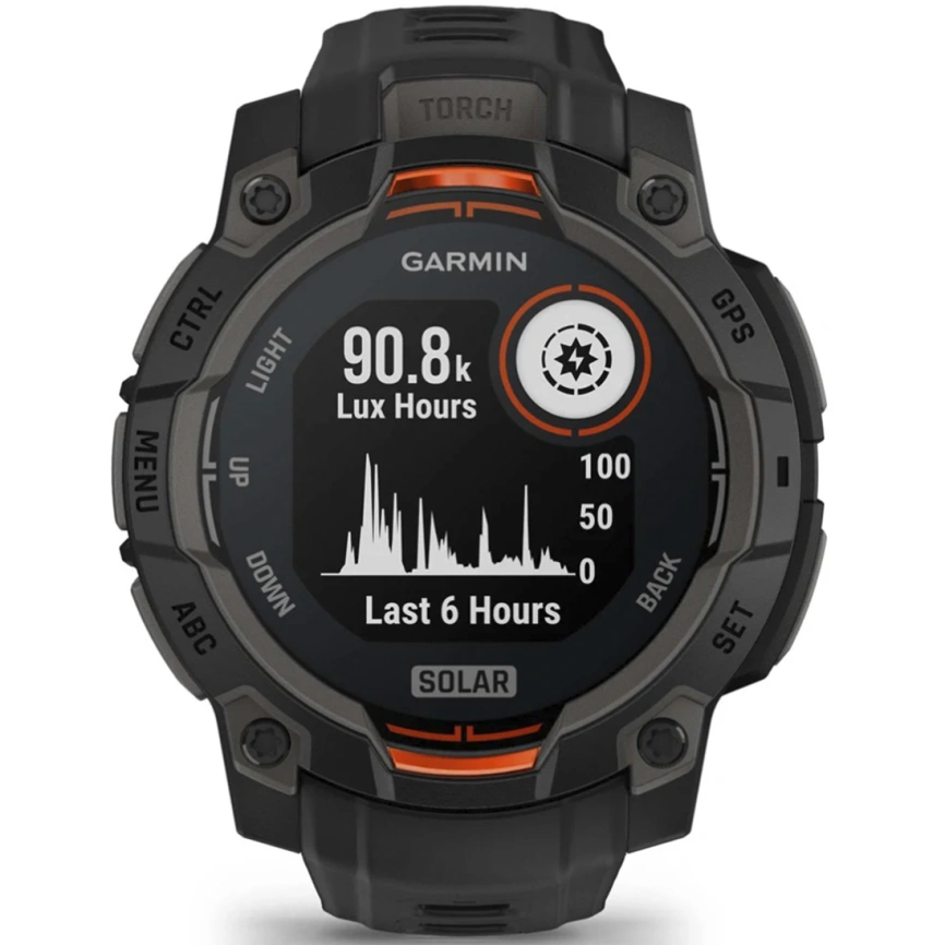 Смарт-часы Garmin Instinct 3 45mm Solar Black with Black Band (010-02934-00) фото 9