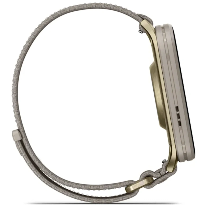 Смарт-часы Garmin Venu X1 Soft Gold with Titanium Caseback and French Gray Nylon Band (010-02980-08) фото 2