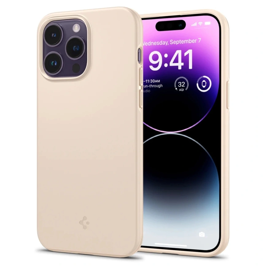 Чехол Spigen Thin Fit для iPhone 14 Pro (ACS04785) Sand Beige фото 1
