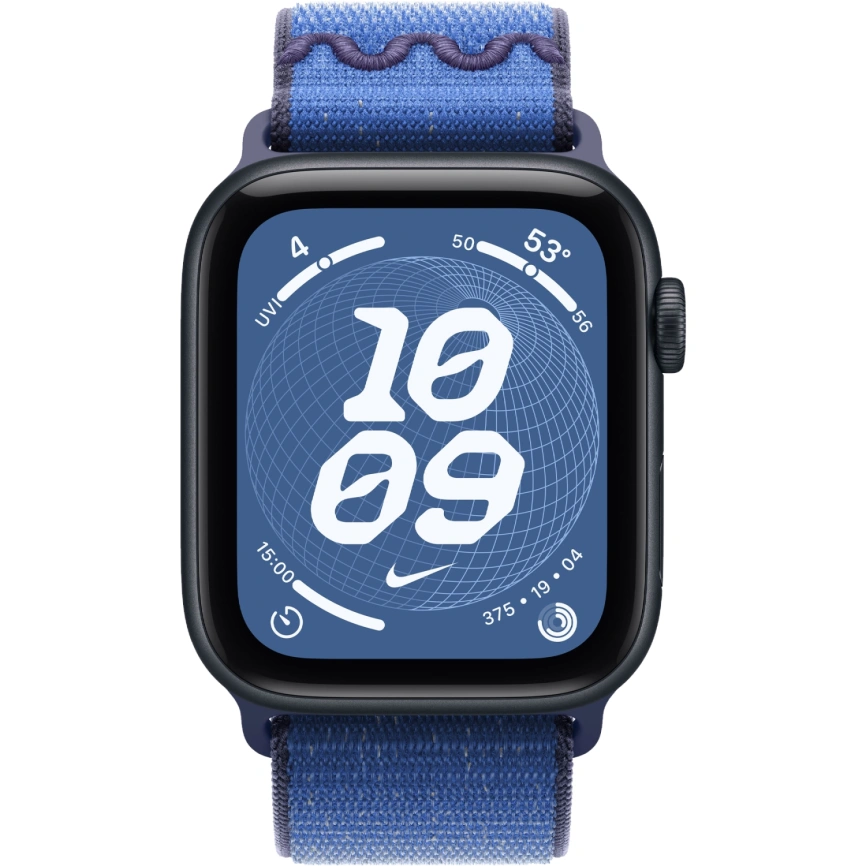 Смарт-часы Apple Watch SE (2025) 40mm Midnight Aluminum Case with Blue Ribbon Nike Sport Loop фото 3