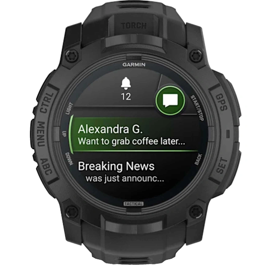 Смарт-часы Garmin Instinct 3 50mm Amoled Tactical Edition Black with Black Band (010-03020-50) фото 2