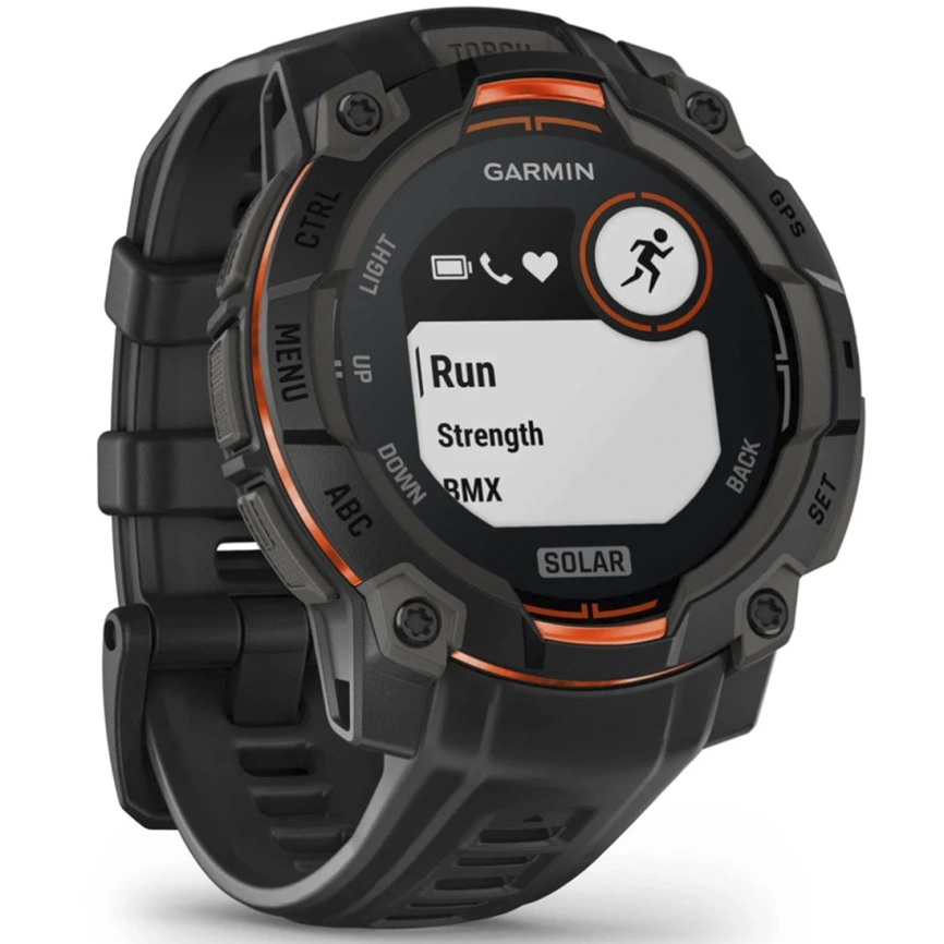 Смарт-часы Garmin Instinct 3 45mm Solar Black with Black Band (010-02934-00) фото 3
