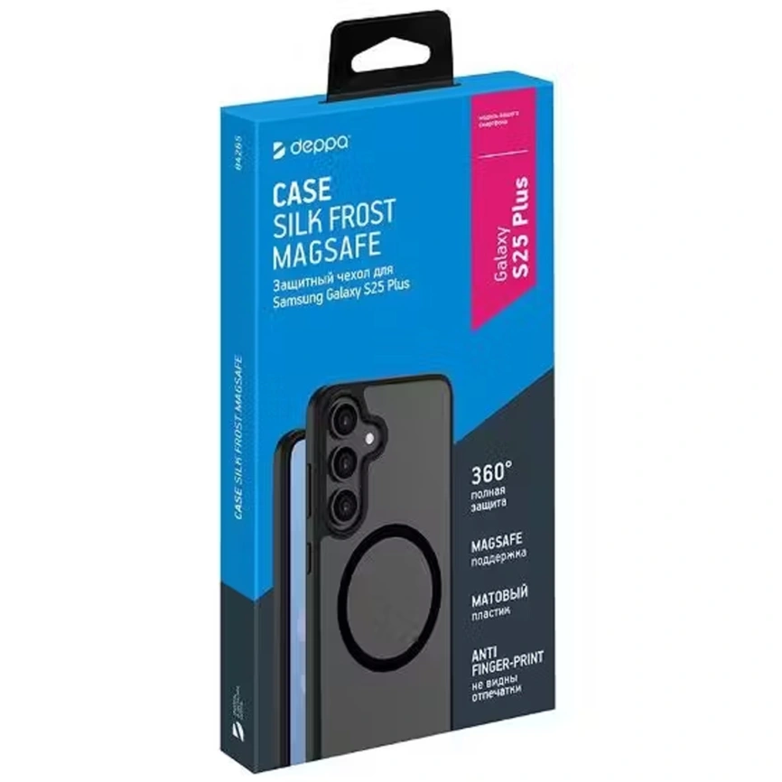 Чехол Deppa Silk Frost MagSafe для Samsung Galaxy S25 Plus 84265 Black фото 2
